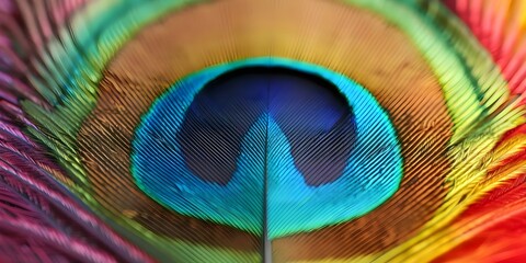 Fototapeta premium Carnival-Inspired Peacock Feather Wallpaper for Mobile and Computer Design. Concept Carnival, Peacock Feather, Wallpaper, Mobile Design, Carnival-inspired