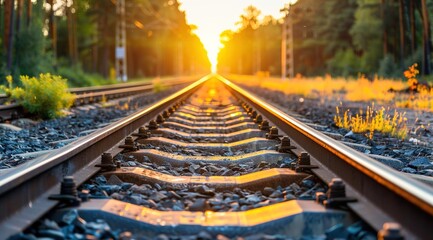 Fototapeta premium railway in the autumn