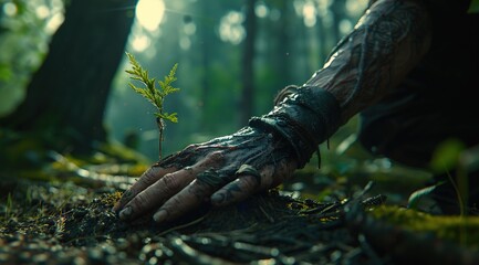 person in the forest