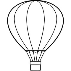 air balloon outline coloring book page line art illustration digital drawing