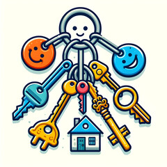 set of keys with house,Ai generated 