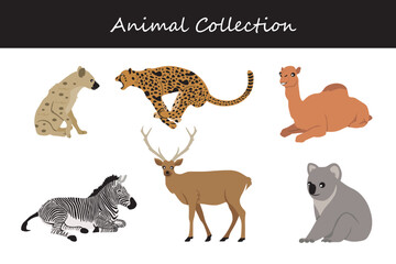 Animals collection. Flat style vector illustration.
