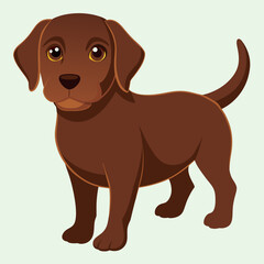 Sweet Brown Labrador Puppy Illustration in Vector