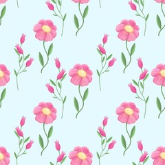 Seamless pattern flowers.Textile, print.Package, fabric