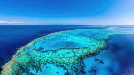 Obraz premium The Great Barrier Reef is a large coral reef located in the Coral Sea, off the coast of Queensland, Australia