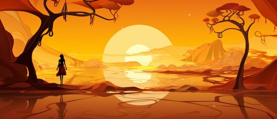 Amber Material Structure Background - Generative AI