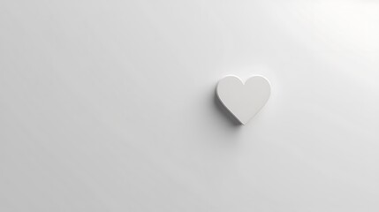 A clean and crisp white background featuring a minimalist heart icon, symbolizing love and affection, presented in high-definition