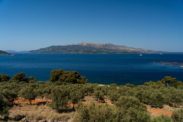 Obraz premium Mussel farm in Sarande Albania