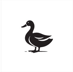 Duck silhouette vector art illustration