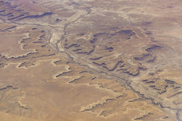 An aerial view of New Mexico desert land