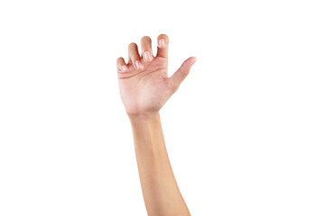 Obraz premium Hand holding something hand pose isolated transparent