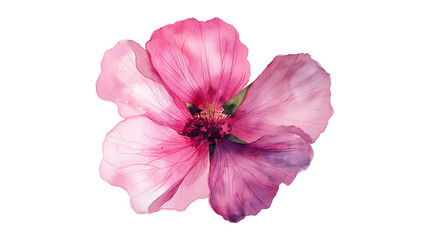 Naklejka premium Watercolor Red Heart Shaped Flower isolated on a transparent background