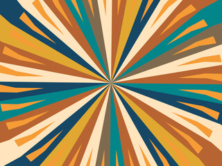 Swirling radial retro background. Vector illustration for swirl design. Spinning spiral vortex. Helical rotating beam. Unifying the psychedelic measurable line. Delightful sunshine.