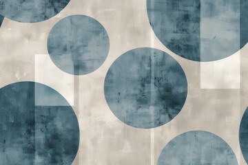 Abstract geometric design with overlapping blue circles and rectangles, creating a modern and stylish pattern, ideal for contemporary decor projects.