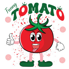 funny tomato vector illustration