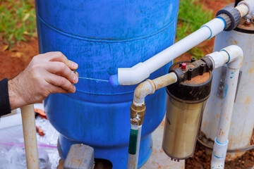 House is being connected to well system for water supply