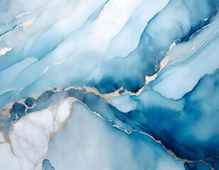 light blue watercolor background marble. Generative AI.