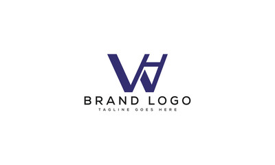 letter WH logo design vector template design for brand.