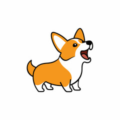 Corgie dog screams icon vector illustration