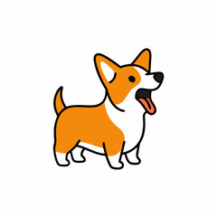 Corgie dog screams icon vector illustration