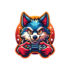 Gamer Mascot logo, Sticker design, Vector illustration