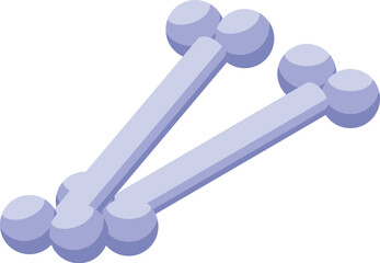 Two crossed bones icon representing halloween celebration is depicted on white background