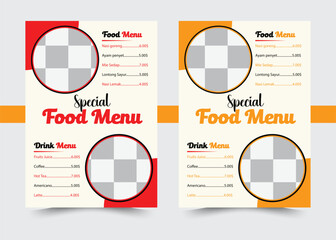 Restaurant food menu design template