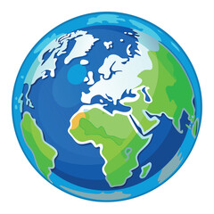 Fototapeta premium Make a clear background for the earth, with the green world and the blue sea centred on Europe.