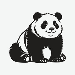 Obraz premium Majestic Giant Panda Silhouette, A Symbol of Grace and Beauty