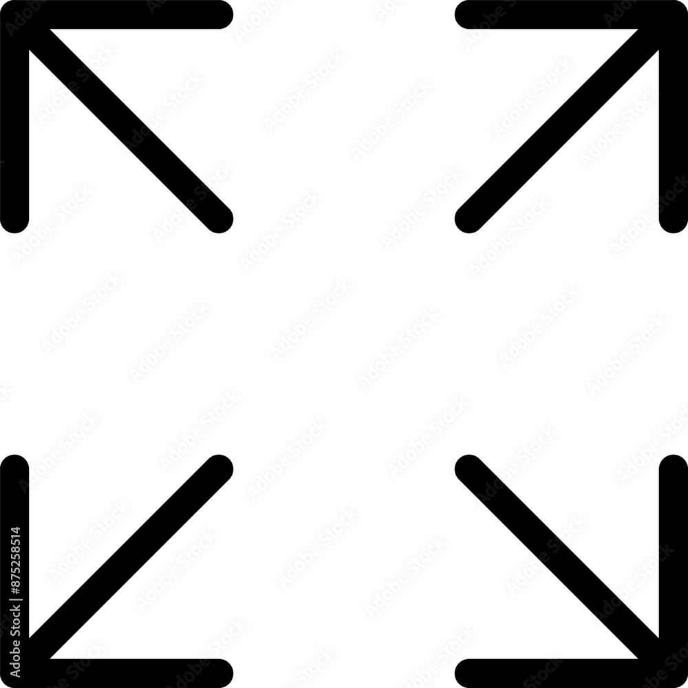 Poster full screen vector icon. full screen and exit full screen icon. scalability arrow mark icons in flat