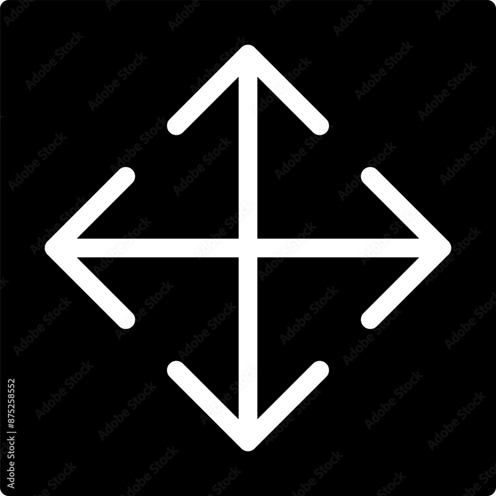 Poster full screen vector icon. full screen and exit full screen icon. scalability arrow mark icons in flat