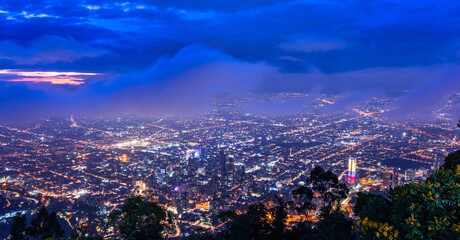 Fototapeta premium Bogota Night from above