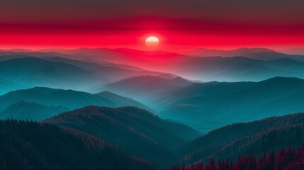 Obraz premium sunrise over mountains