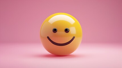 Emoji with smiley face on pink background