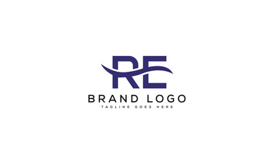 letter RE logo design vector template design for brand.