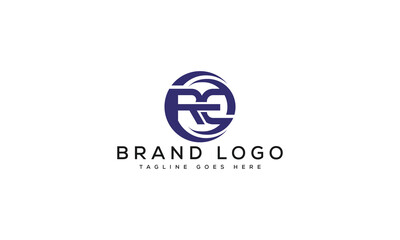 Fototapeta premium letter RE logo design vector template design for brand.