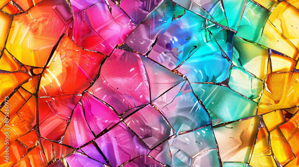 Poster colorful mosaic background showing a variety of vibrant colors creating a cheerful and happy mood