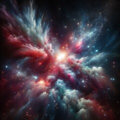 Discover the ethereal beauty of Orion the Hunter, captured in a mesmerizing celestial scene. This image features vivid colors, smoke effects, sparkles, and glitter, creating a ghostly and captivating 