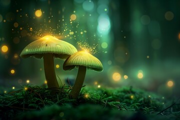 Fototapeta premium mushrooms in the grass