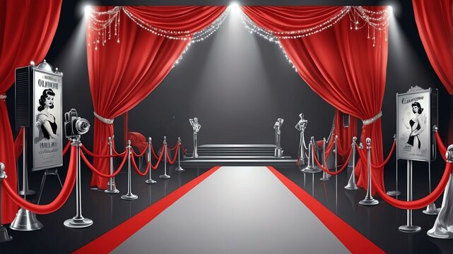 vintage hollywood glamour old hollywood movies red car flat banner theme