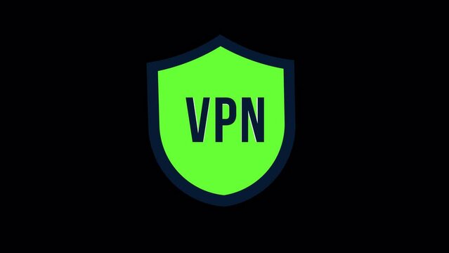 vpn secure network shield cyber defense alpha channel animation