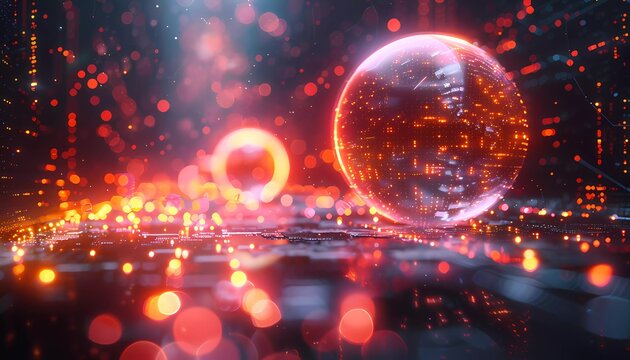 Abstract representations of quantum computing principles, superposition states in a digital context.