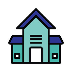 Home building icon, vector illustration, filled style, best used for web