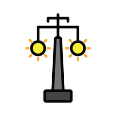 Park lamp icon, vector illustration, filled style, best used for web