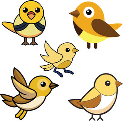 Willow Warbler flat design ,animal vector design