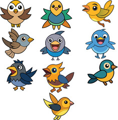  Weaver Bird flat design ,animal vector design