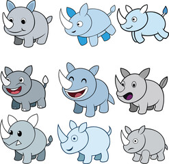  White Rhinoceros design animal vector design