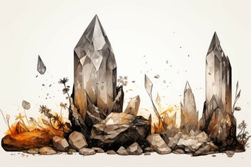 Quartz Material Structure Background - Generative AI