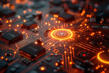 Abstract futuristic electronic circuit technology background