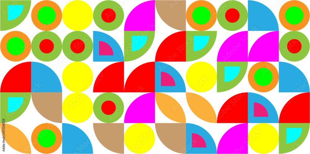 Fototapete Abstract background pattern design with colorful geometric shapes. Vector illustration.